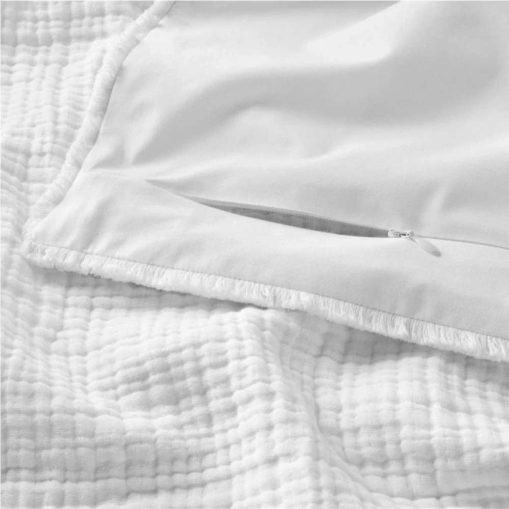 CASALUNA NEW Textured Chambray Comforter & Sham Set -White -full/queen